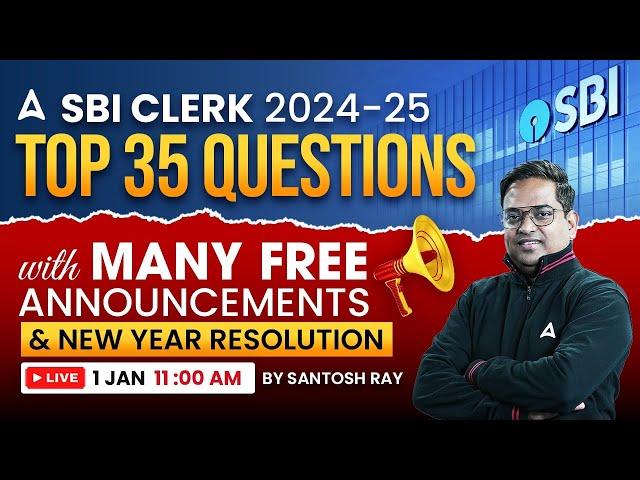 SBI Clerk English 2024-25 | SBI Clerk English Top 30 Questions with Free Announcements | By Santosh