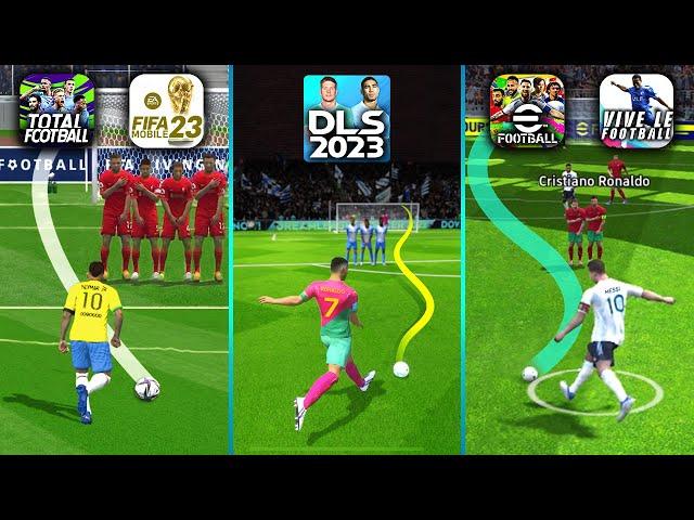 DLS 23 vs eFootball 23 vs Total Football vs Vive Le vs FIFA Mobile World Cup | Realistic Freekick