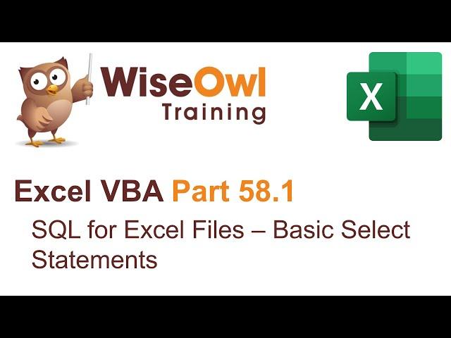 Excel VBA Introduction Part 58.1 - SQL for Excel Files - Basic Select Statements