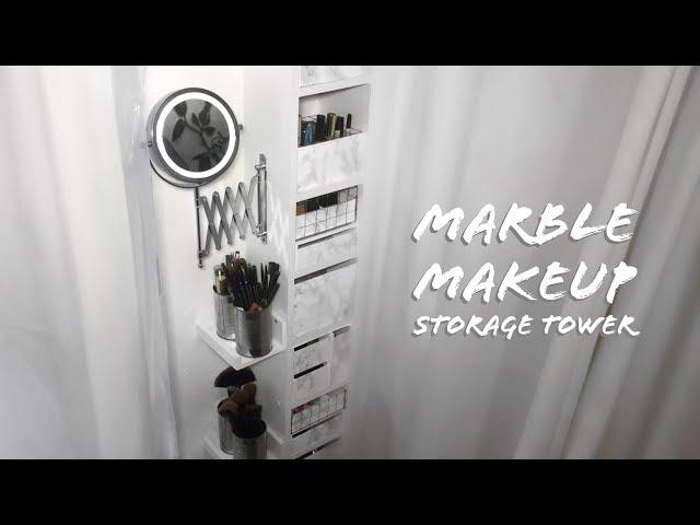 DIY | MAKEUP VANITY STORAGE TOWER | SMALL ROOM