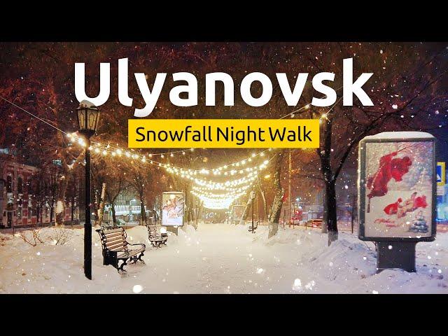 Ulyanovsk Winter Night Walking Tour [4K]