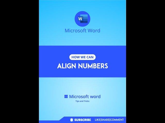 Align Numbers in Microsoft word | #GraphixistPemah #shorts