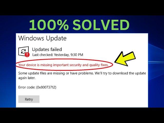Your device is missing important security and quality fixes In Windows 10 [4 Ways]