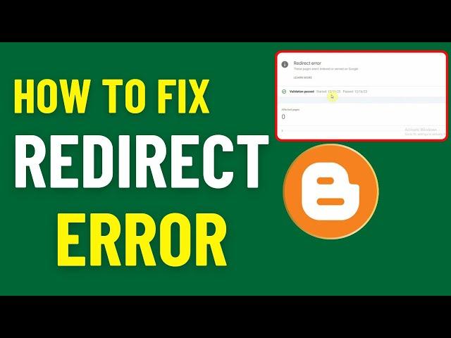 Redirect Error Google Search Console Blogger