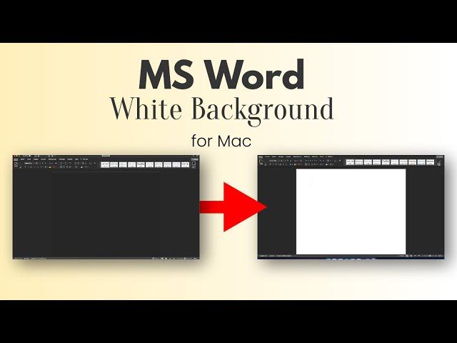 How To Turn On WHITE BACKGROUND for MS Word on Mac Dark Mode