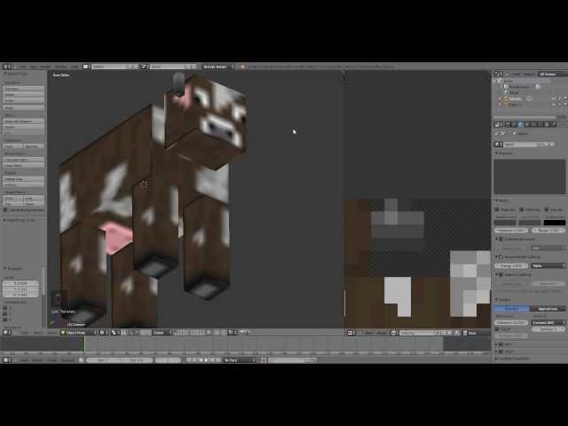 Minecraft Cow Tutorial for Blender Ep.3