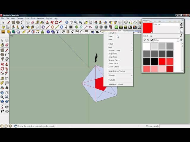 sketchup modeling simple 2d shapes and how to make lines any color you want