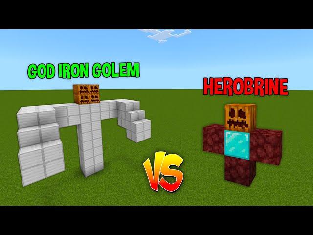 Who will win if GOD IRON GOLEM vs HEROBRINE in Minecraft?