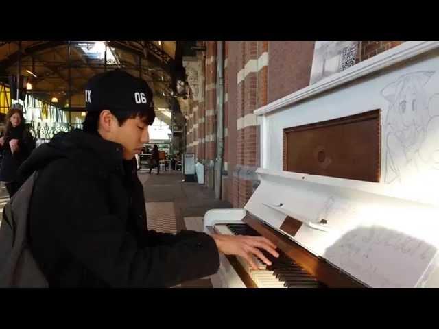 Yiruma's River flows in you & Pachelbel's Canon in D | train passenger on public piano (Khoi Pham)