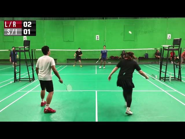 Playing #badminton in #doubles #game  #bali  #2024  LANA / RAKA VS SERGEI / INDRA