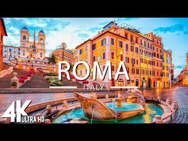 FLYING OVER ROMA, ITALY (4K UHD) - Relaxing Music Along With Beautiful Nature Videos - 4K Video HD