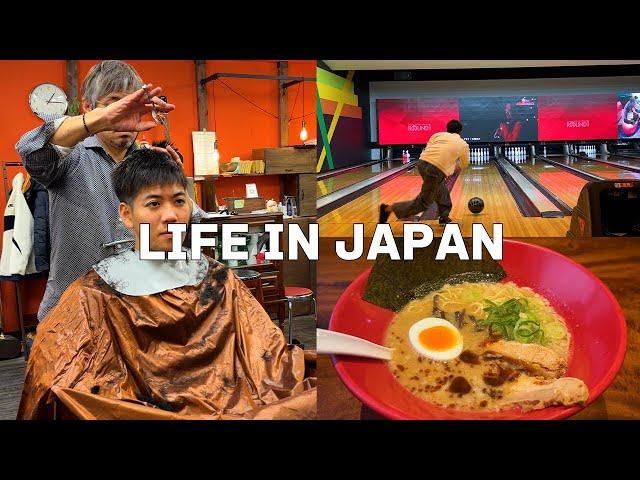 [Vlog] working Japanese man  I got a haircut and went bowling!