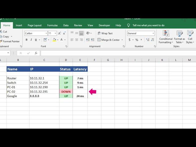 Monitor your IP with Microsoft Excel