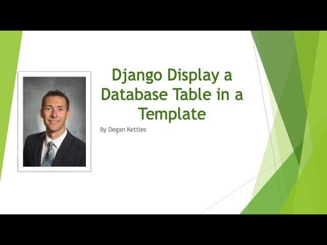 Django 4: Display a Database Table (Model) in an HTML Page (Template)