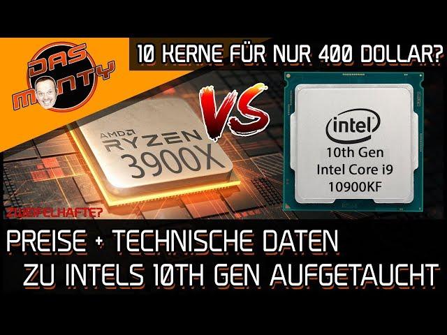 10 Kerne für nur 400 Dollar? | Preise + Technische Daten zu Intels 10th Gen aufgetaucht | DasMonty