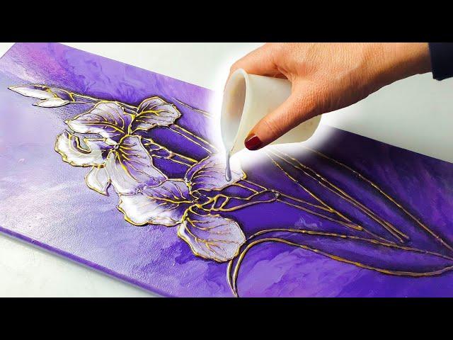 NEXT LEVEL Glue Gun + Pouring Art! STUNNING Results - Easy Techniques!! | AB Creative Tutorial