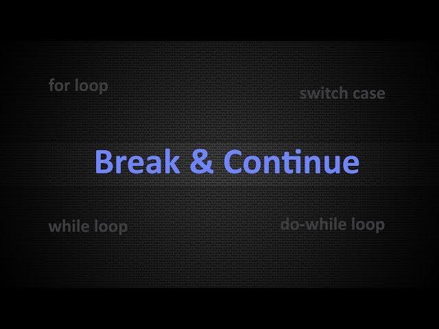 Break and continue statements explained with example - English subtitle