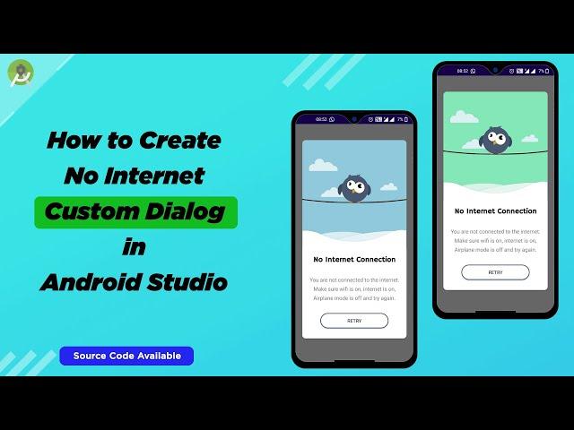 How to create No Internet Connection custom dialog with beautiful UI design| Android Studio Tutorial