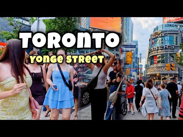 Toronto  Saturday Yonge Street Downtown Walking Tour Canada 4k