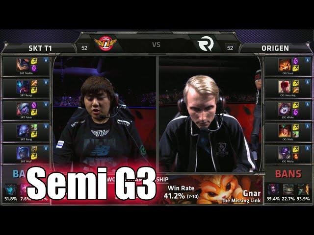 SK Telecom T1 vs Origen | Game 3 Semi Finals LoL S5 World Championship 2015 | Origen vs SKT T1 G3