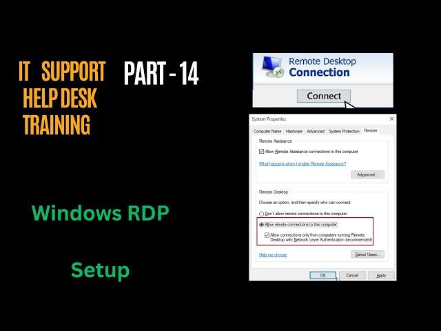 Hot Setup RDP access for user | IT Help Desk Training PART - 14 | HINDI