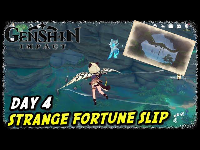 Strange Fortune Slip DAY 4  | Genshin Impact | Demonbane Kin Location,