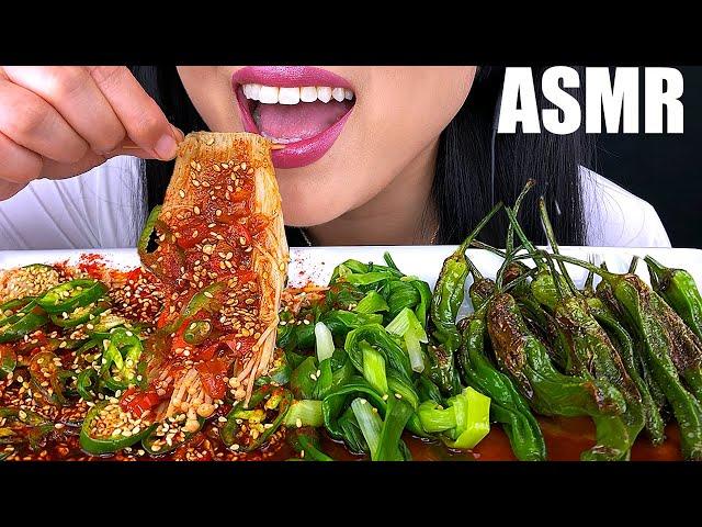 팽이버섯 SPICY ENOKI MUSHROOM ASMR | FRIED PEPPERS | ASMR Phan