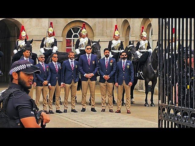 KING'S TROOP and an ARMY OF POLICE as THIS HAPPENS with The King's Guard at Horse Guards!