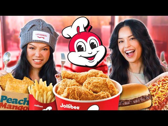 Valkyrae and Bella Poarch Try EVERY Item on the Jollibee Menu