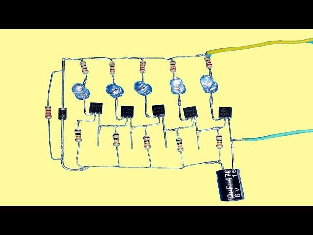 Amazing BC547 and 555 IC led chaser