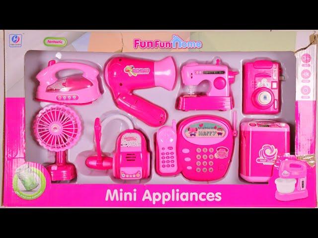 10 Minutes Satisfying with Unboxing 9 Pink Home Appliance Iron,Hair Dryer,Sewing,Fan,Vacuum,Washing