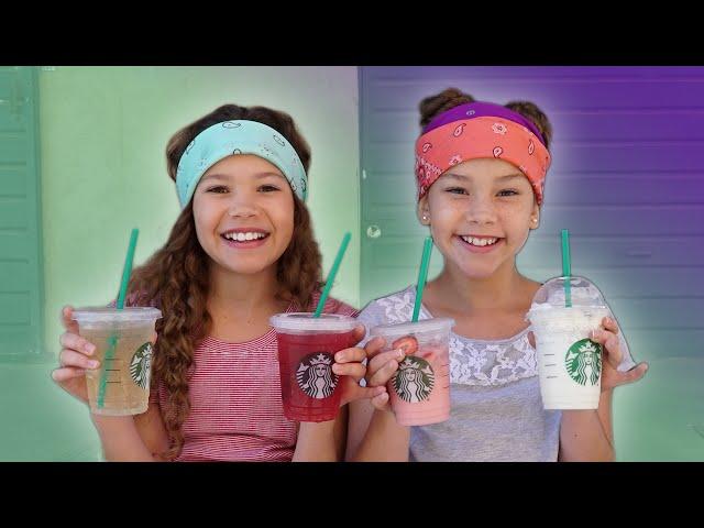 The Starbucks Challenge!  (Haschak Sisters)