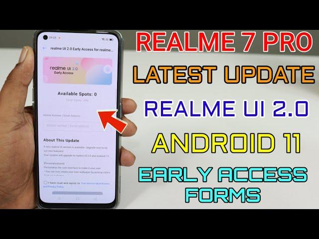 Realme 7 Pro Android 11 Realme Ui 2.0 Update Rollout | Early Access form in Realme 7 Pro |