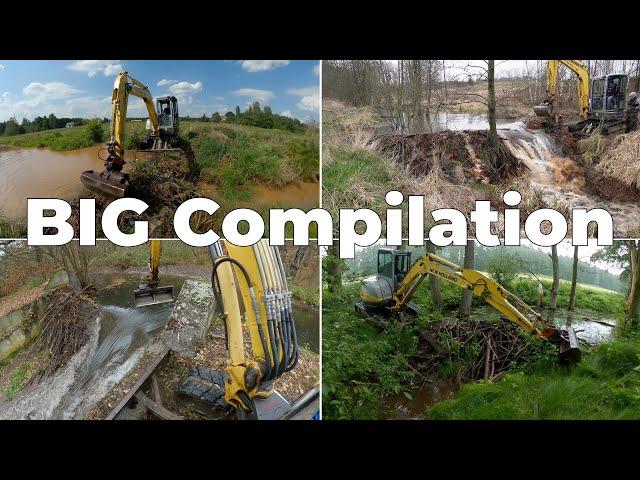 BIG Compilation - Beaver Dam Removal With Excavator