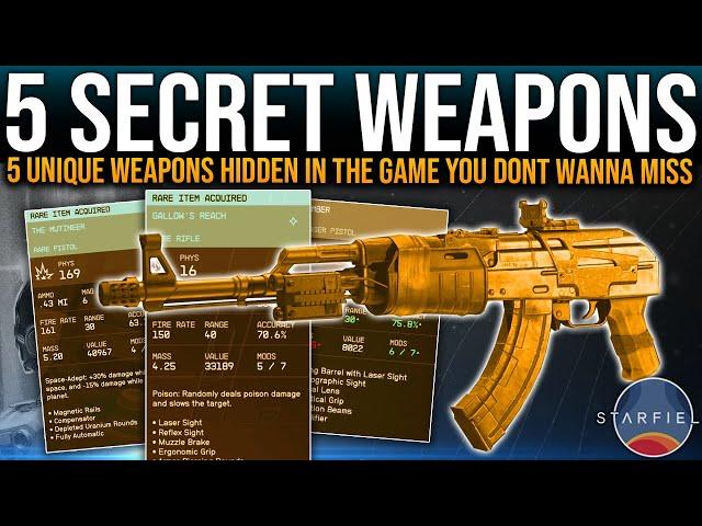 Starfield 5 INSANE UNIQUE WEAPONS Hidden In The Game You Dont Wanna Miss - Complete Weapons Guide