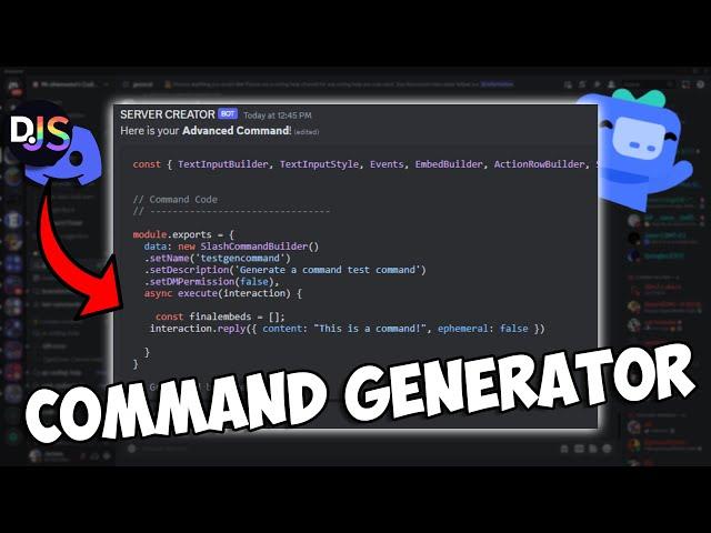 How to make a COMMAND GENERATOR command for your discord bot! || Discord.js V14