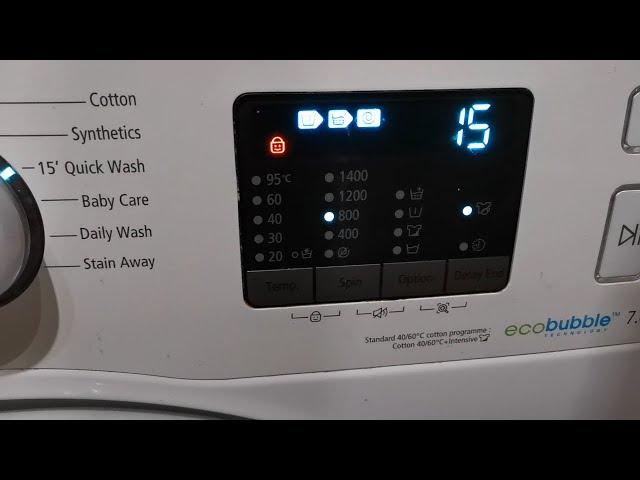 How to remove lock symbol from Samsung washing machine