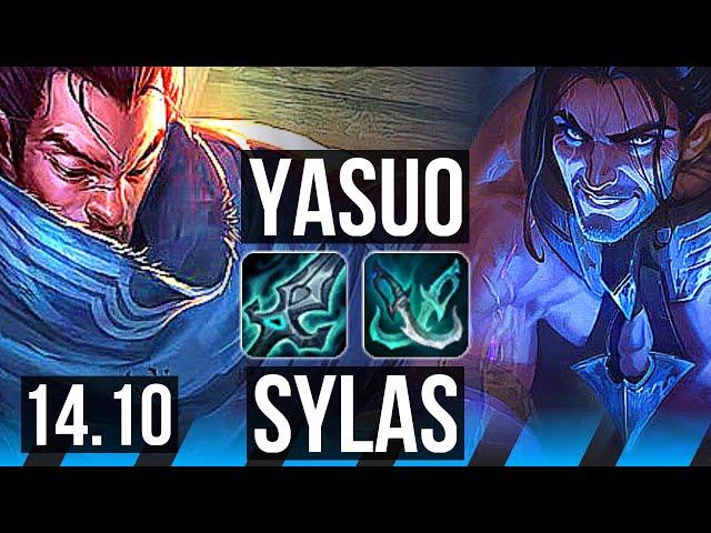 YASUO vs SYLAS (MID) | 7 solo kills, 14/2/3, 800+ games, Dominating | KR Master | 14.10