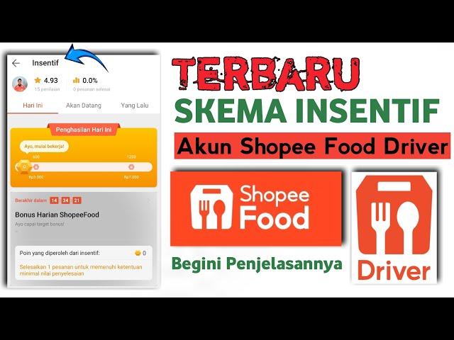 SKEMA INSENTIF TERBARU SHOPEE FOOD DRIVER • cara mendapatkan insentif/bonus shopee food driver