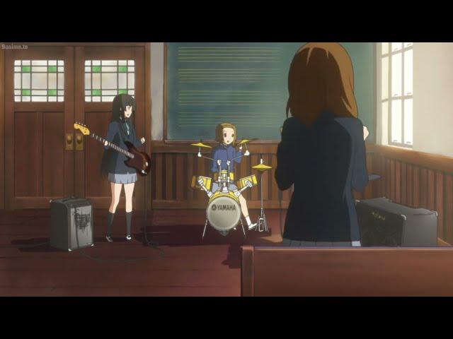 K-On! - First time playing - Tsubasa wo Kudasai [episode 1] [anime scene]