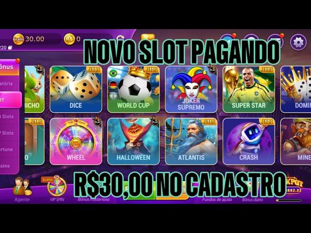 NOVO SLOT CASSINO PAGANDO R$30 DE BỘNUS DE CADASTRO! SAQUE FREE 2024