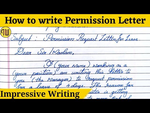 How to write leave letter for request or permission letter writing|English letter@impressivewriting