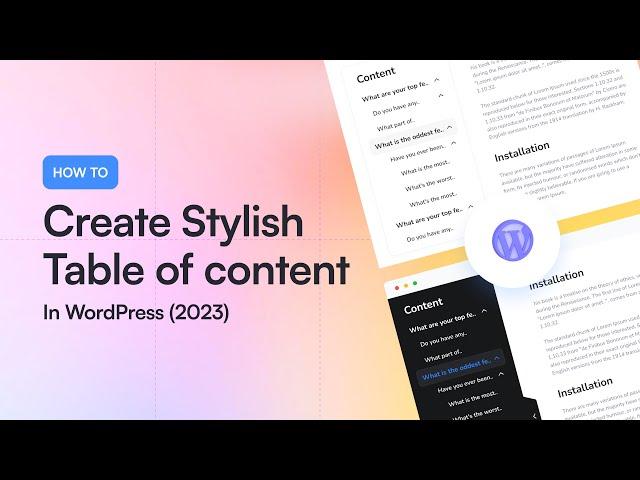 How to Create a Table of Content in WordPress Posts and Pages