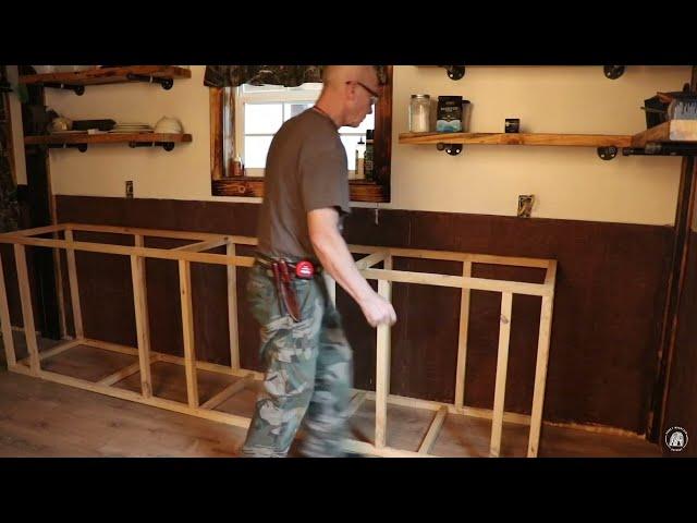 DIY KITCHEN CABINET FRAMING | TIMBER FRAME CABIN | OFF GRID HOMESTEAD