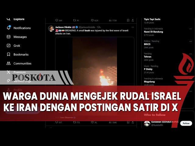 Warga Dunia Mengolok-ngolok Serangan Israel ke Iran dengan Memposting Ejekan di Akun X Mereka