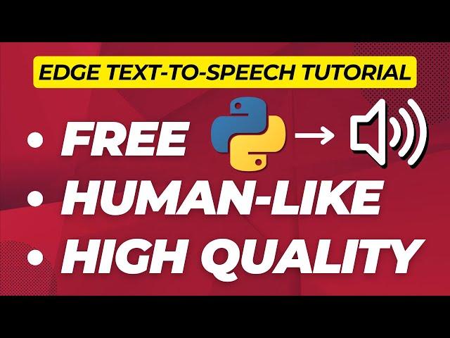 Free and High-Quality Text-to-Speech using Python (Full Tutorial)