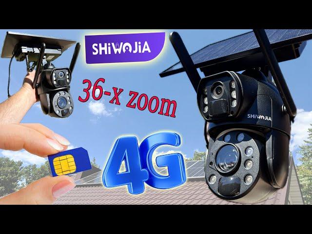 SHIWOJIA 36X ZOOM 8MP 4G ПОЛНОСТЬЮ АВТОНОМНАЯ КАМЕРА ВИДЕОНАБЛЮДЕНИЯ С СОЛНЕЧНОЙ ПАНЕЛЬЮ