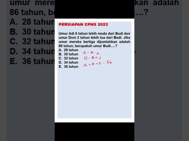 yuk selesaikan soal tiu cpns 2023 ini     !