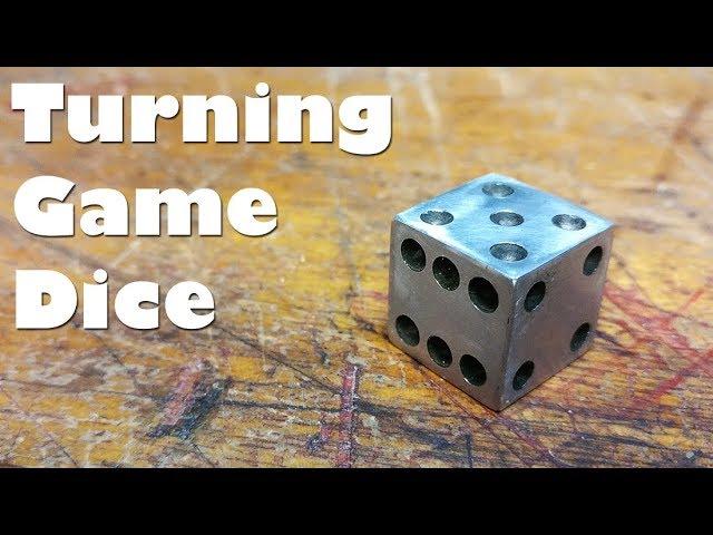 Scrap Project - Turning Game Dice! Making a six side cube (D6) die on the mini lathe!