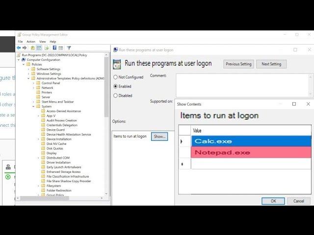 How to Automatically Run Programs at User Logon Using Group Policy Windows Server 2022